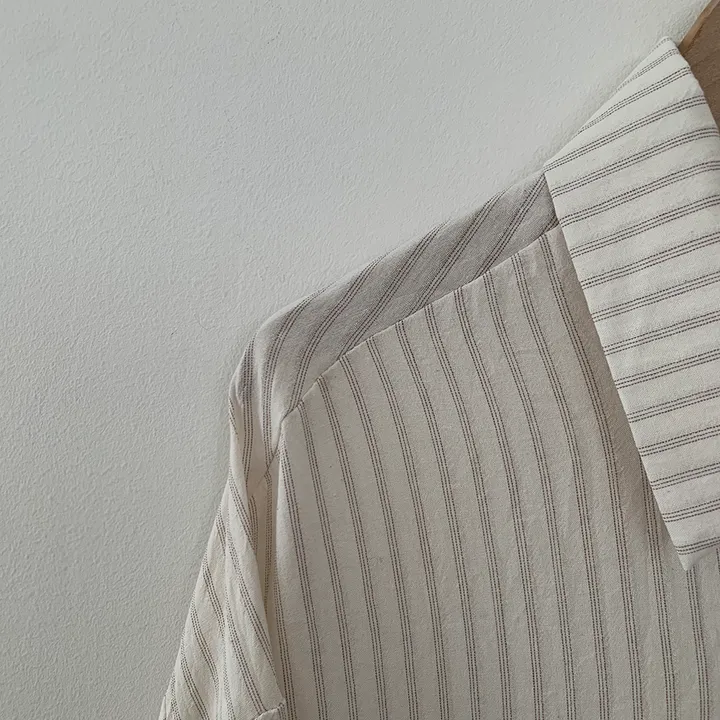 [여리여리~한여름까지✨] 린넨 오버핏 스트라이프 힙덮는 긴팔셔츠 레이어드 남방 꾸안꾸 캠퍼스룩 빅사이즈 상세 이미지 34