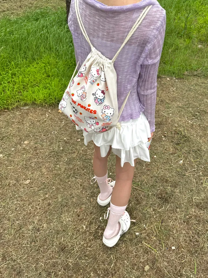 [정품]🍥퀄리티보장/키치스트링백팩4TYPE🍥키치 Y2K 컨버스 스트링 짐색 백팩 가방 보부상백 상세 이미지 13
