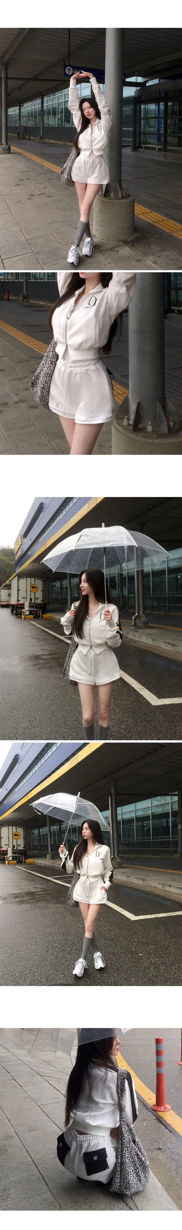 *부함x직각어깨핏[여름밤에도🖤] made 멜팅 배색 세미크롭 집업 상세 이미지 10