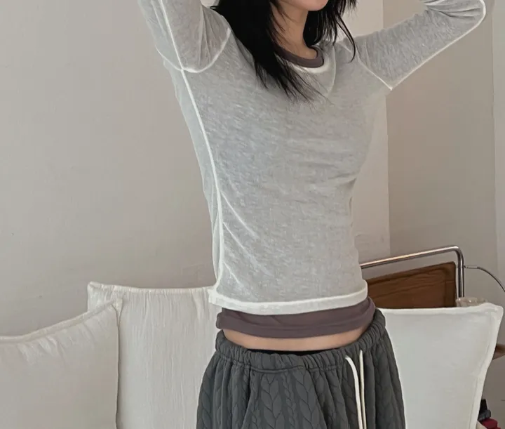 콘차 레이어드 시스루 티셔츠 상세 이미지 58