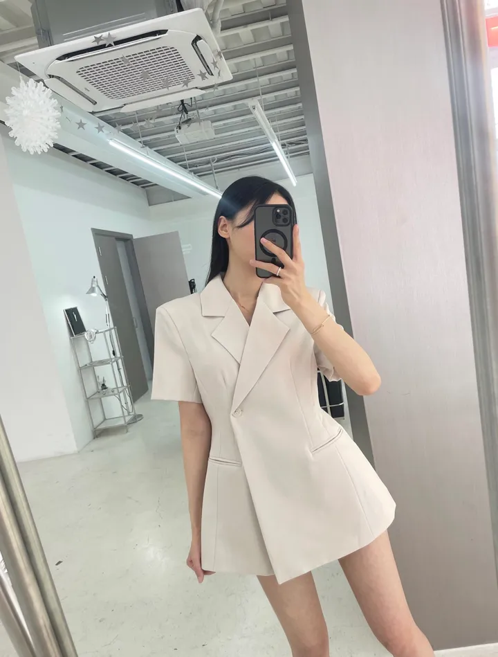 [무조건‼️/여름하객룩/체형보정] 반팔 랩 라인 자켓 3color 상세 이미지 24