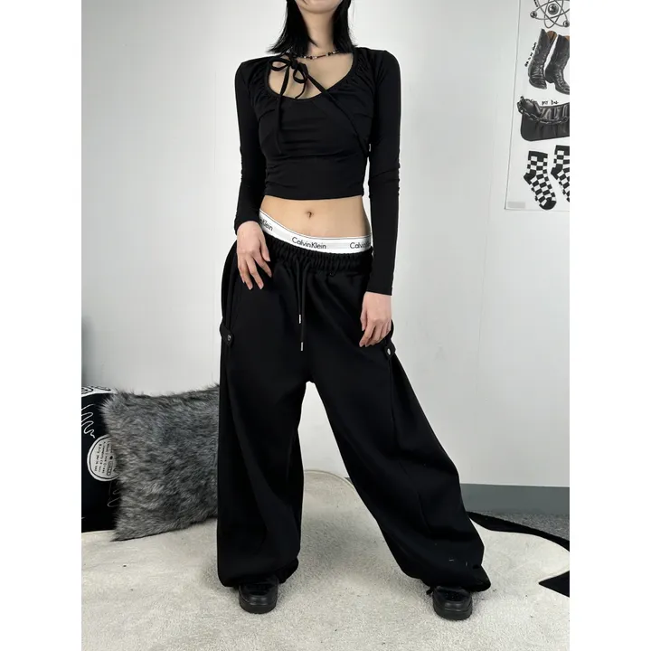 기모선택❤️[UNISEX/소장추천!/6color!]데이유 비죠 스냅 버튼 포인트 루즈 와이드 벌룬 트레이닝 팬츠(3-5일 여유주문) 상세 이미지 29