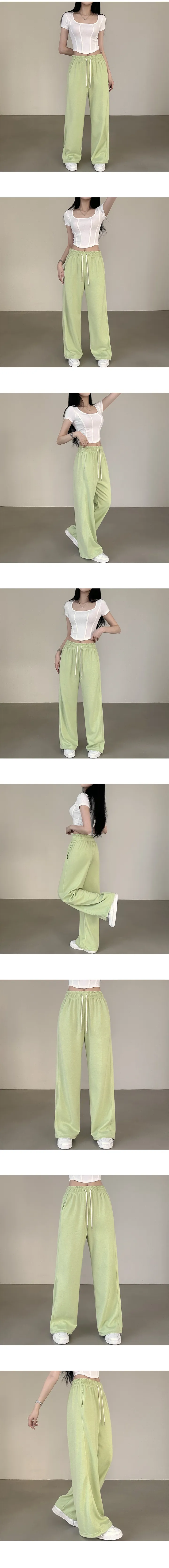 [무려17컬러~/숏&롱,투웨이] 인생핏 트레이닝! 하이웨스트 스트링 조거 와이드 트레이닝팬츠 (17color) 상세 이미지 12