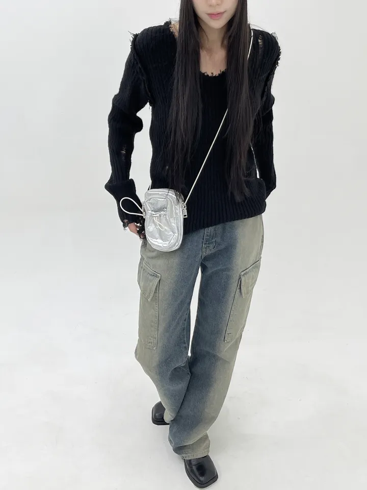 [3color]글로시 / 나일론 스토퍼 미니백 glossy mini crossbag (가벼운 데일리 가방 유니크 쁘띠 스트링 크로스백) 상세 이미지 3