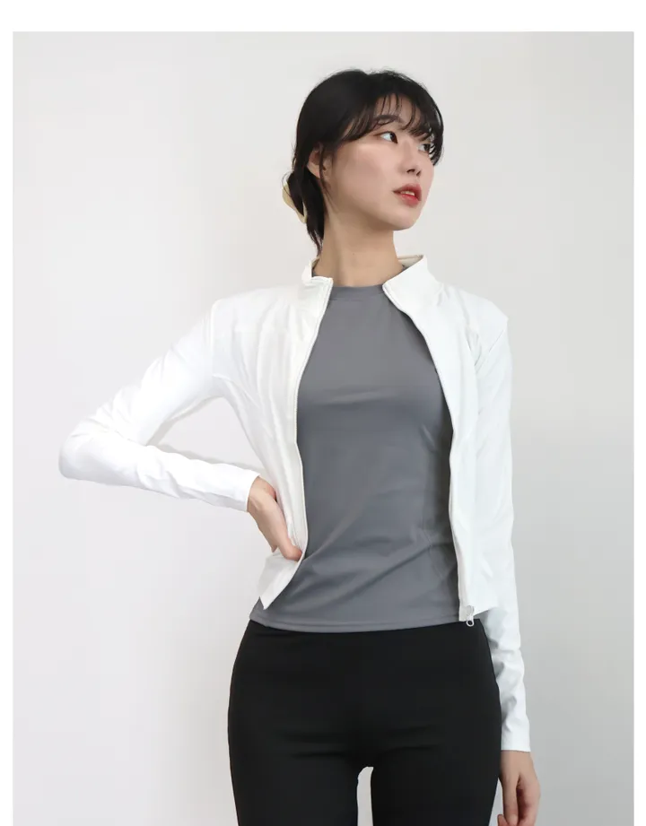 *묶음할인/날씬핏* 에리시 핑거홀 슬림핏 긴팔집업 트레이닝 반넥 하프넥 필라테스 운동 헬스 요가 상의 상세 이미지 19