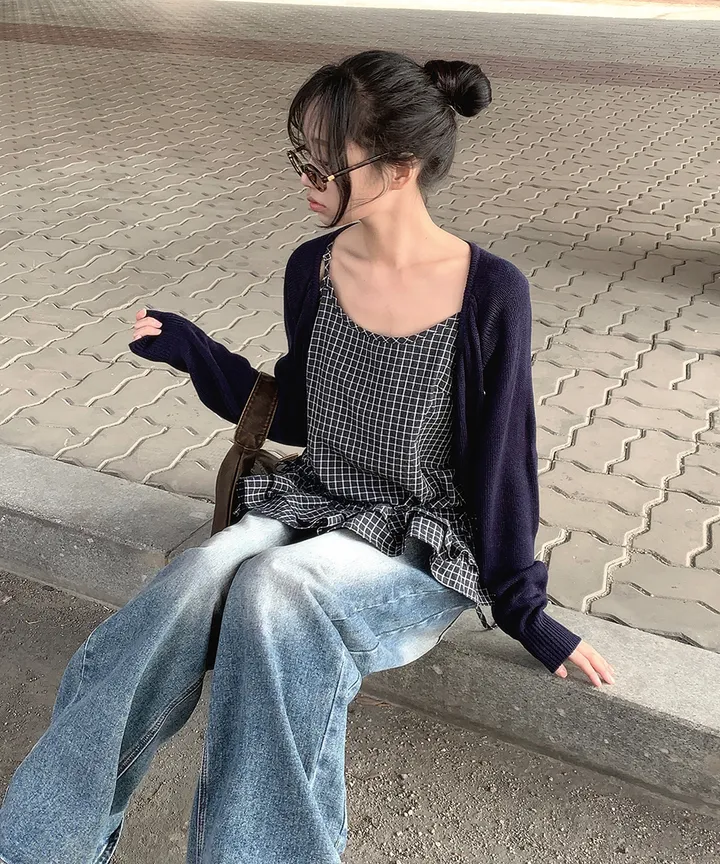 [데일리🫧벚꽃룩] 부코 펜던트 브이넥 니트 가디건 봄 가을 / 벚꽃룩 개강룩 데이트룩 여름가디건 여름니트 클래식블랑 상세 이미지 53
