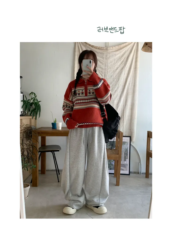 (숏,롱기장)후루 옆트임 와이드팬츠 상세 이미지 4