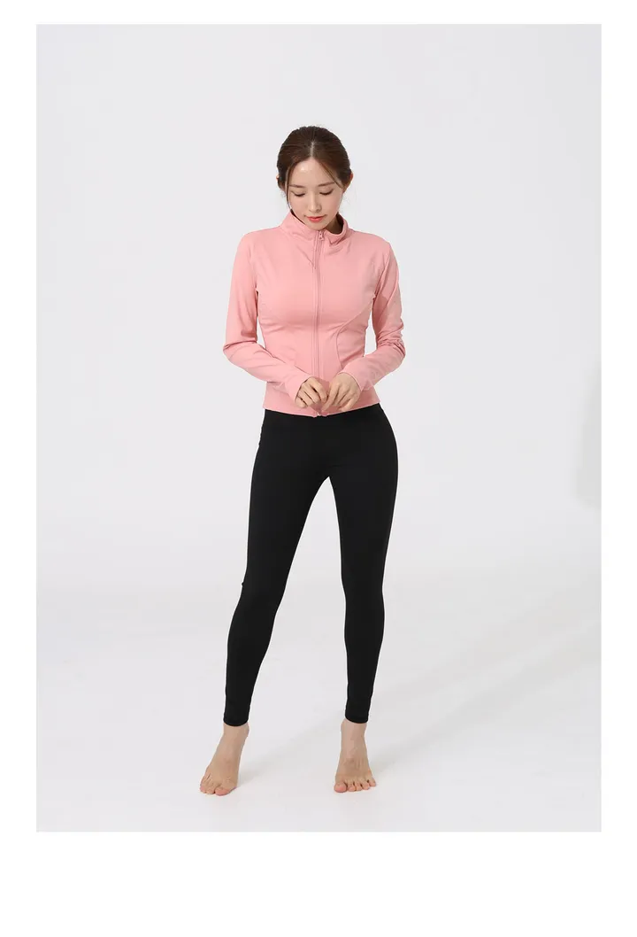 슬림라인 여성용 요가 집업 자켓 요가복상의 필라테스 운동복 슬림핏 체형커버 커버업 상세 이미지 24