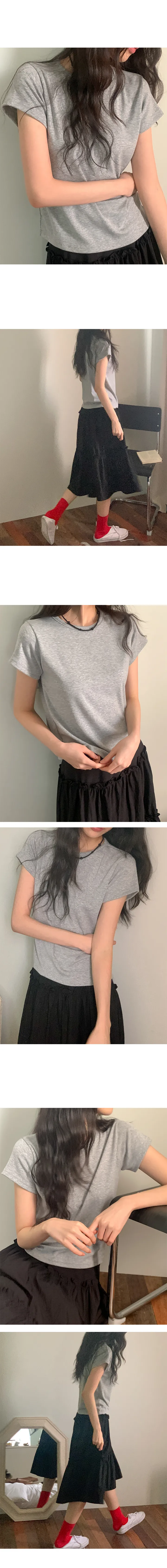 [당일발송/누적1만장판매/팔뚝부각없음] 쫀득이 찰랑 스판 베이직 반팔 티셔츠 상세 이미지 5