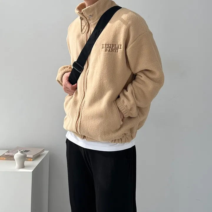 소프트 촉감 플리스 집업 자켓 후리스 점퍼 아우터 오버핏심플자수플리스 상세 이미지 20