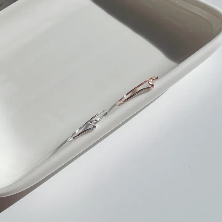 [초특가기획전/변색알러지X] 925실버 기본 번개 반지 실반지 레이어드 포인트 은반지 실버 링반지 상세 이미지 6