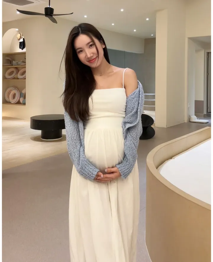 요거트 그물 니트 임산부가디건 파스텔 상세 이미지 19