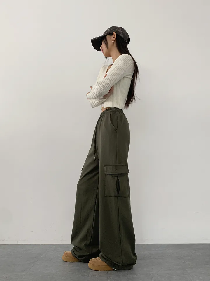 ✨줍줍SALE/마지막수량!!✨[기본,롱기장/가격찐!! 도톰한 쭈리원단 *스트링조절* 데일리 와이드 트레이닝팬츠] 이단쭈리카고스트링팬츠 상세 이미지 21