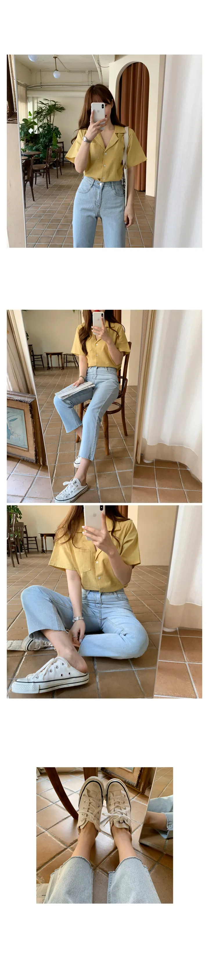 '당일발송'[landmade]인생핏키작녀썸머데님일자팬츠 (2color)'S-XL사이즈' 상세 이미지 7
