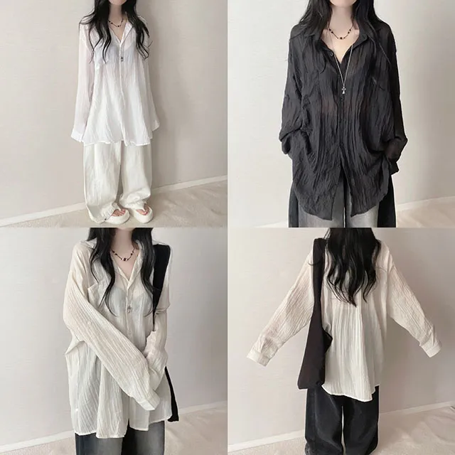 シースルーオーバーサイズロングシャツ | ファッション通販