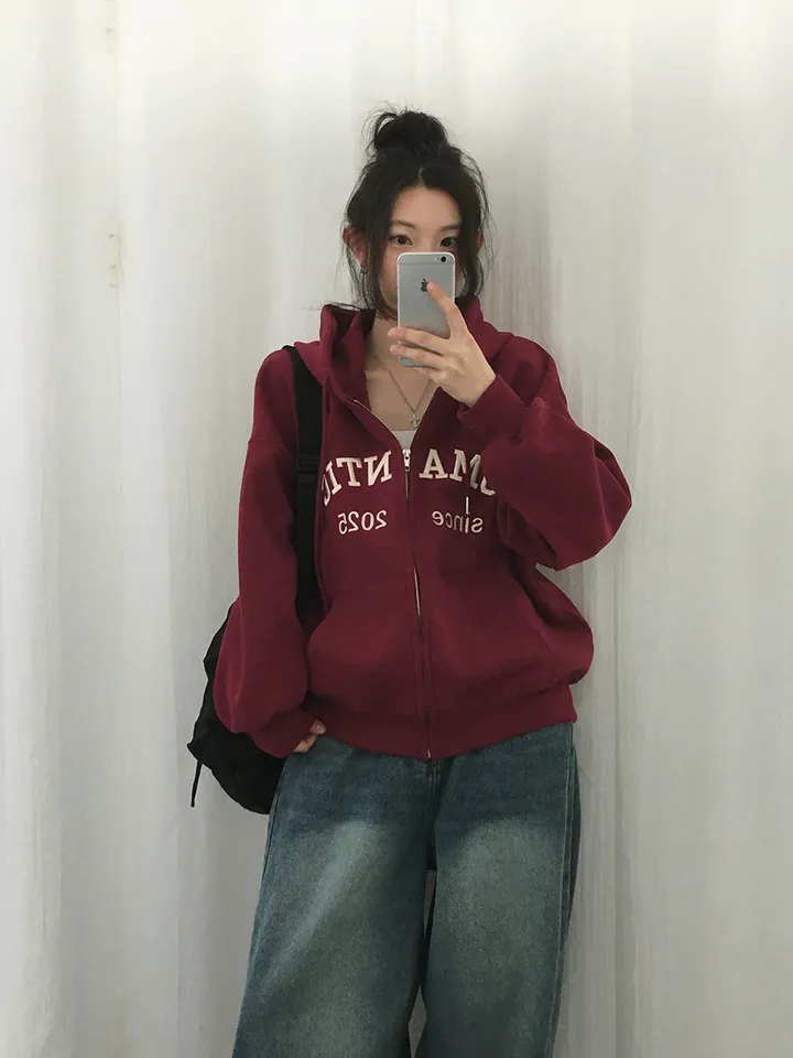 [퀄보장!🤍/6color 자수레터링 아방핏 데일리 후드집업] 로맨틱자수레터링후드집업 상세 이미지 28