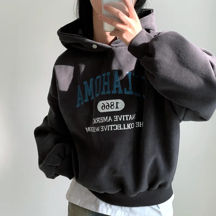 [대박핏보장✨/98%만족/진그레이 당일출고!] 자체제작 #크치Made 꿈에 나온 핏, 오클라호마 1866  양기모 맨투맨 긴팔 후드티 ; 5컬러 상세 이미지 78