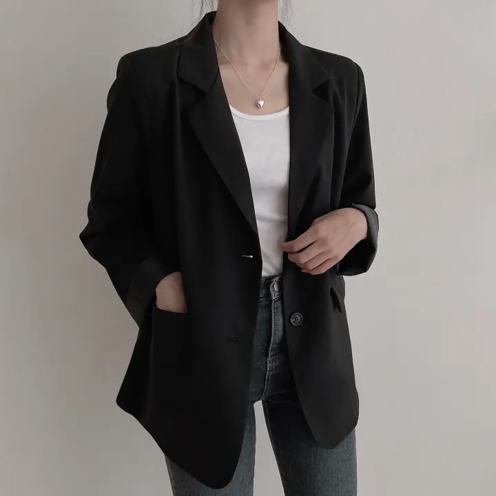 [간절기템] 툭 걸쳐서 완성하는 스탠다드 모던 럭시 블레이저 자켓 상세 이미지 7