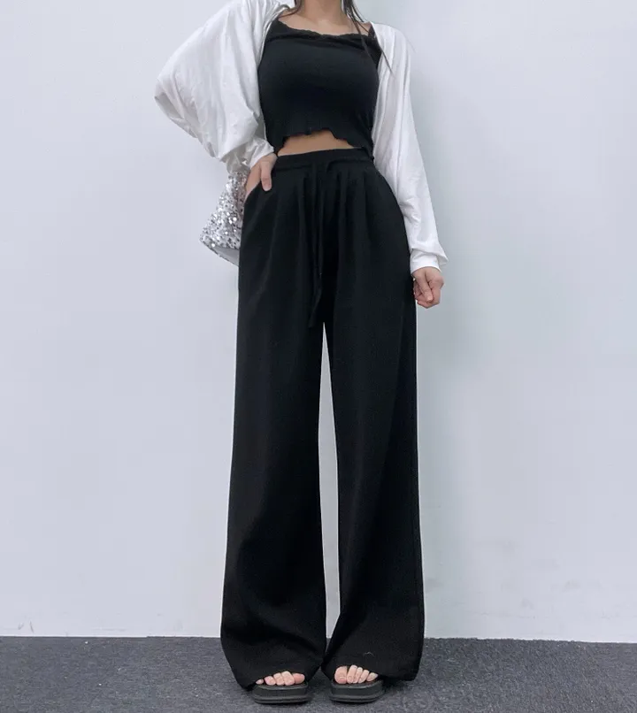* 차르르 날씬핏 * 와이드팬츠 여름 트레이닝바지 여름옷 봄 밴딩 바지 찰랑팬츠 핀턱 와이드 롱 팬츠 쭈리 여름바지 봄바지 가을바지 츄리닝 상세 이미지 38
