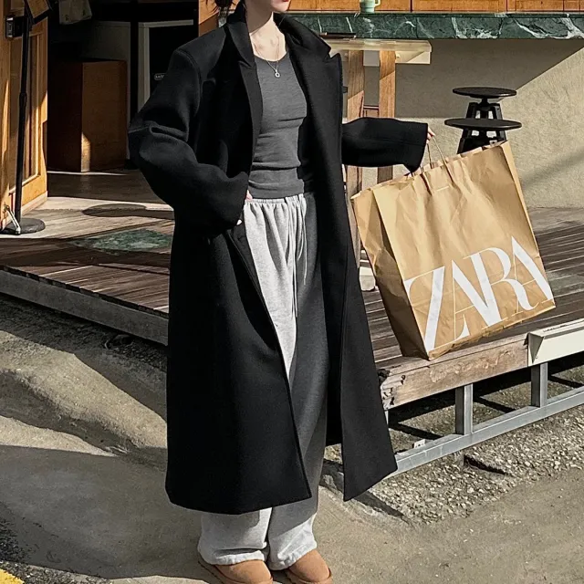 [울40%/*국내*]맥시 롱 루즈핏 기본 심플 롱코트 / #키큰녀 강추 (2color) 상세 이미지 22