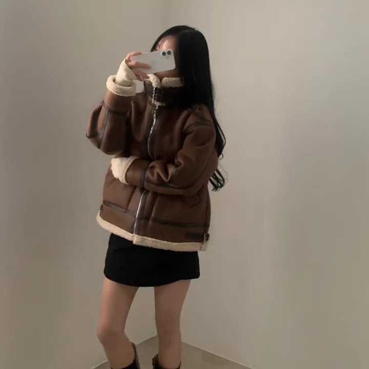 [오버핏/인생템🤎] 베이글 양털 무스탕 스웨이드 자켓,점퍼 - 2color 상세 이미지 17