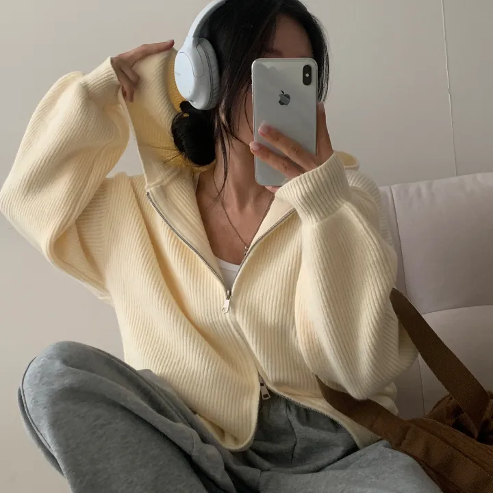 [후기보장✨/폭닥소재] 포근핏, 왕루즈핏 투웨이 니트 후드집업,점퍼 - 5color 상세 이미지 8