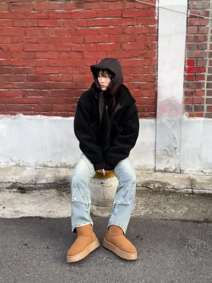[iam테디베어]뽀글이 플리스 덤블자켓 후리스 양털점퍼 뽀글이자켓 4colors 오버핏 겨울아우터 힙 양털 집업 안감내장 자켓 상세 이미지 27