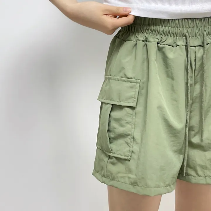[20시이전 주문 당일출고🩷] 아노락 카고 반바지 비침X 바스락 바캉스룩 여름 포켓 속바지O 숏팬츠 3부반바지 카고바지 카키 바지(3COLOR / FREE SIZE) 상세 이미지 7