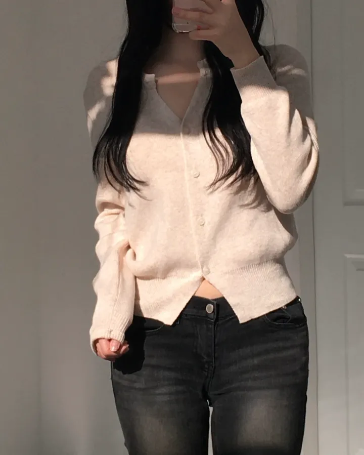 [신상/캐시미어🪡] 로제 여리핏 베이직 브이넥 니트 가디건 5colors 상세 이미지 17
