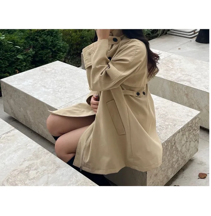 [봄 가을 필수🍂] 숏 케이프 트렌치 하프코트 2color 상세 이미지 11