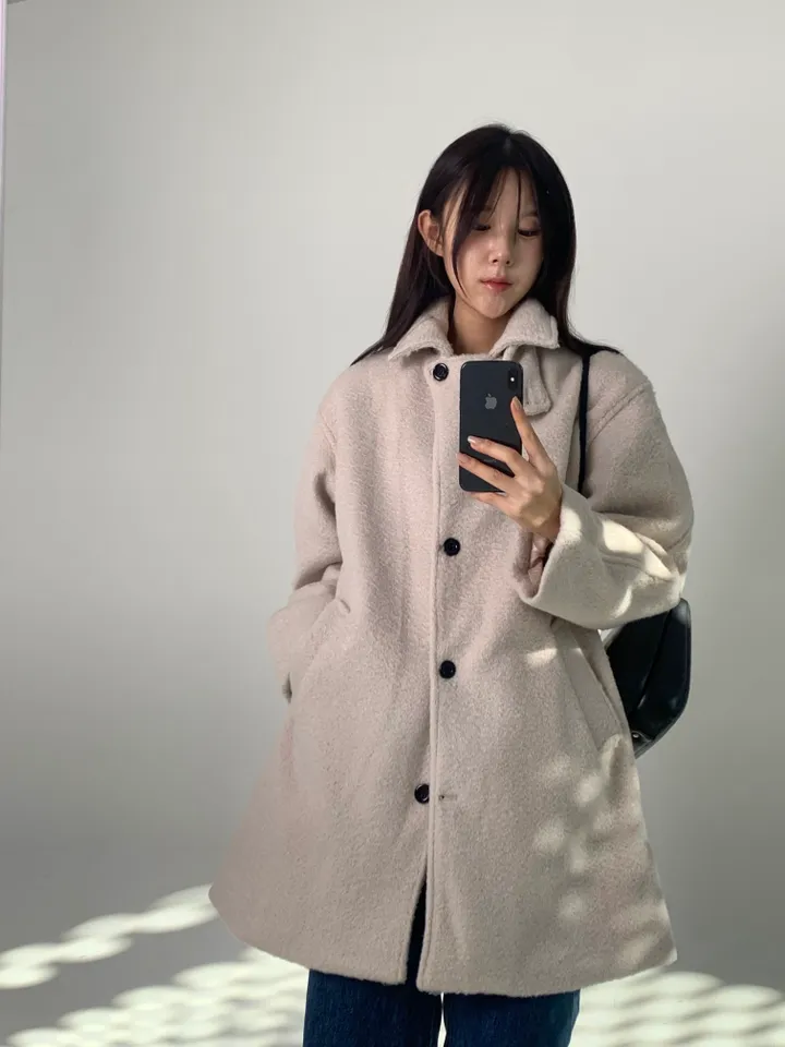 [최저가]하이넥 부클 반코트 하프코트 상세 이미지 5