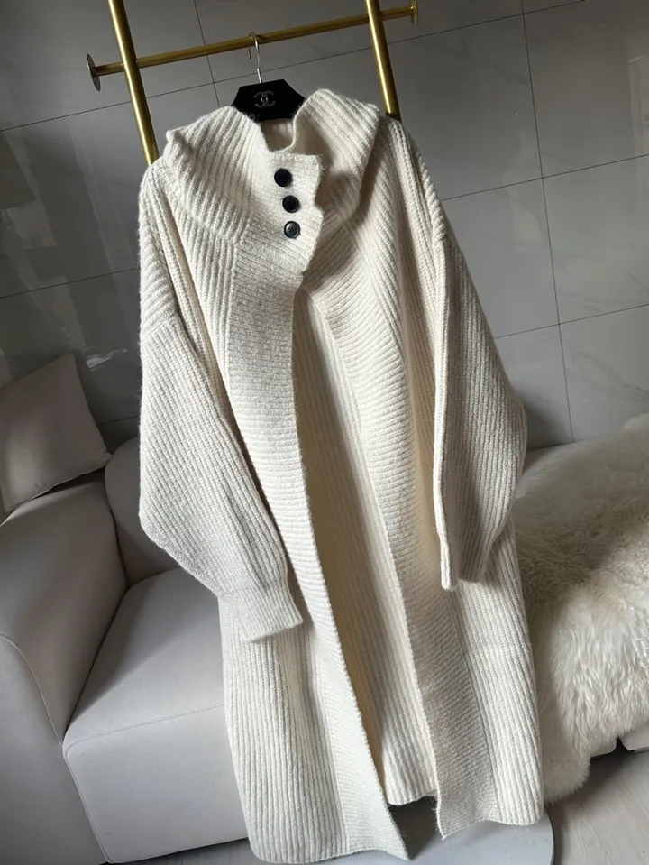[아이당일] *도톰따숩 터틀넥 울 숄 빅카라 꽈배기 뜨개 니트 맥시롱가디건 울롱코트 울가디건(5color) 상세 이미지 2