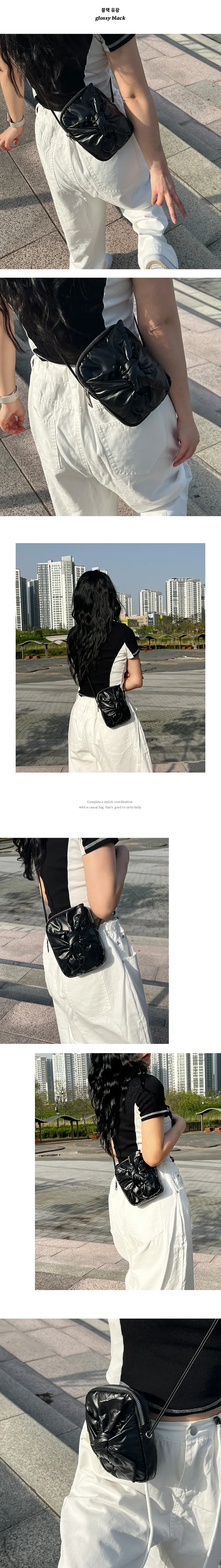 [당일출고/7일특가💗] 미니 리본 나일론 크로스백 발레코어룩 상세 이미지 5