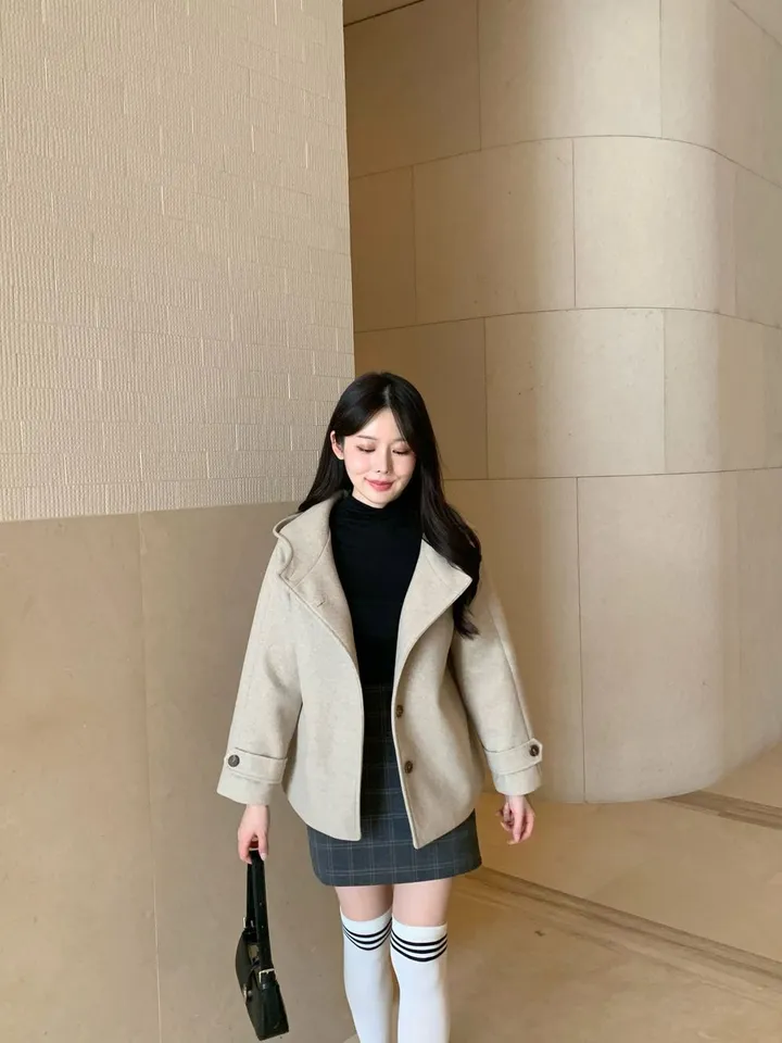 [겨울신상✨] 후드 숏코트 / 코트 후드코트 떡볶이코트 겨울코트 겨울자켓 핸드메이드 코트 숏코트 퍼코트 모직코트 울코트 연말룩 벨트코트 밍크코트 롱패딩 숏패딩 코듀로이 기모 케이프코트 망토코트 숄코트 무스탕 퍼자켓 더블코트 하프코트 기모 후드롱코트 겨울 상세 이미지 31