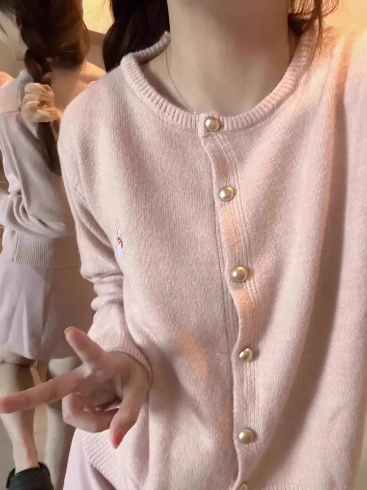 봄가디건 봄아우터 데일리 토끼 자수 상세 이미지 8