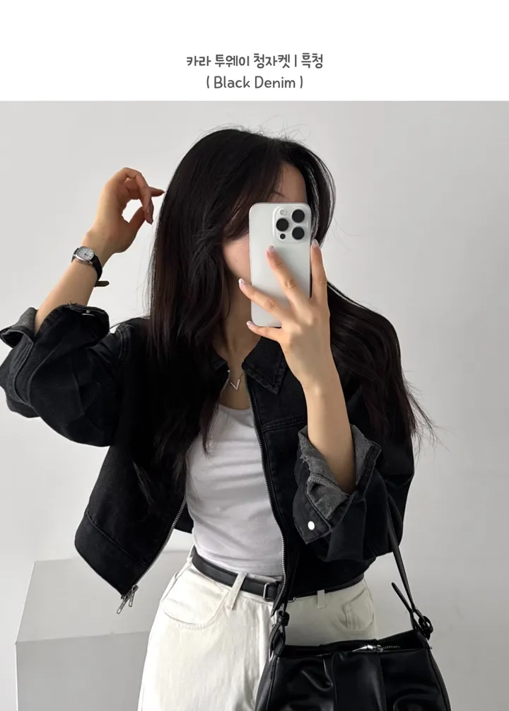 3일초특가! [카라Ver.🤷‍♂️노카라Ver.] 2TYPE 스타일 선택📌투웨이 워싱 크롭 데님 자켓 청자켓 봄자켓 스트릿 개강룩 추천 상세 이미지 51