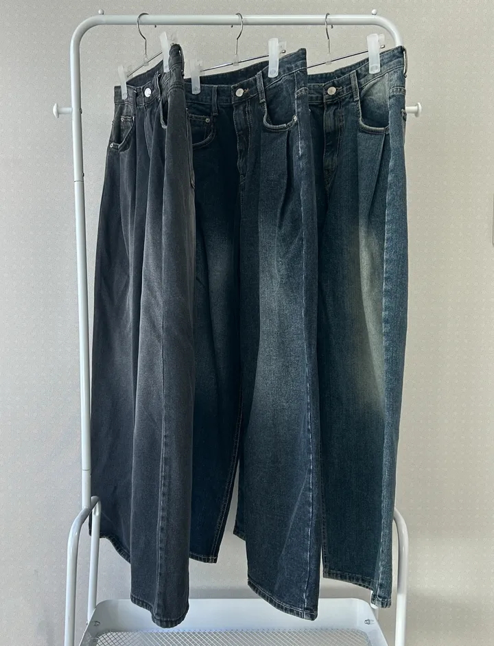 [🎀누적판매 1천장🎀]Allday washing pin-tuck wide denim 올데이 워싱 핀턱 와이드 데님 상세 이미지 50