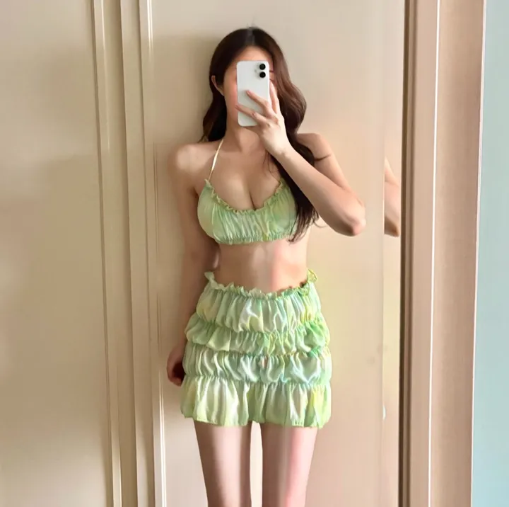 (M-XL) 캉캉비키니 주름 탱키니 쓰리피스비키니 스커트비키니 상세 이미지 3