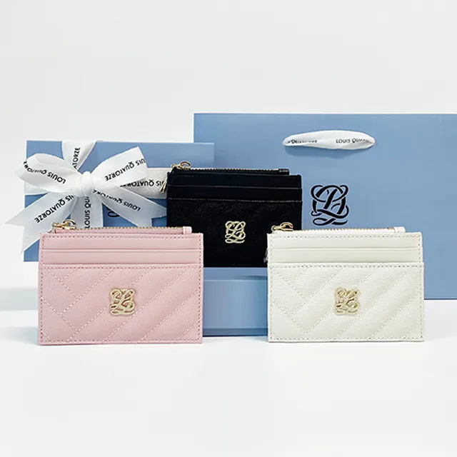 🎁선물포장🎁 루이까또즈 여성 카드지갑 3컬러 블랙 핑크 아이보리