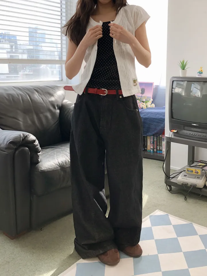 밤비 빈티지 펀칭 반팔 가디건 상세 이미지 27