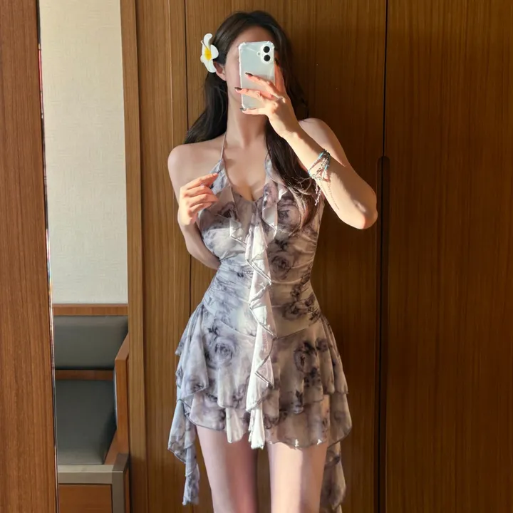 *당일출고* (M-XL) 그레이쉬 유넥 프릴 원피스수영복 모노키니 상세 이미지 2