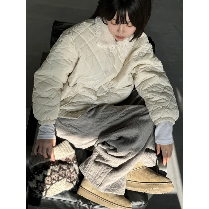 누빔🌡️[UNISEX/소장추천!]퀼트 블랭킷 웜업 케이블 포인트 윈터 루즈 와이드 트레이닝 팬츠(4color/5-7일 여유주문) 상세 이미지 63