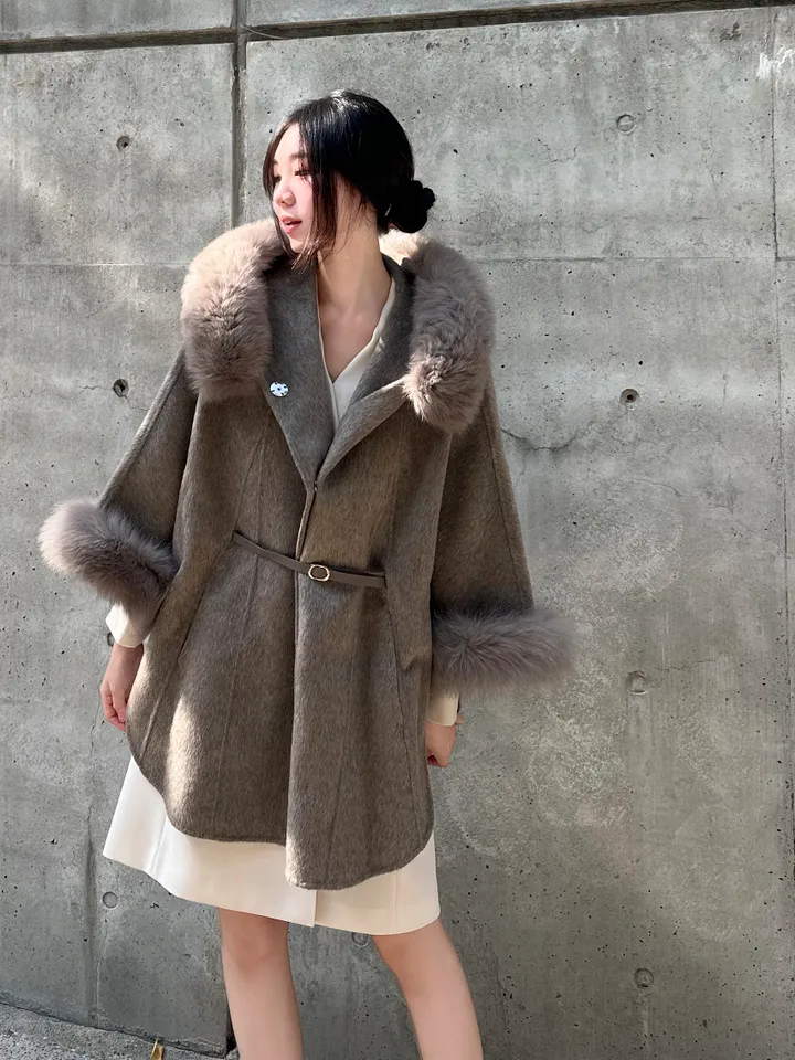 [MADE/호주울100% 폭스100%]3color 폭스퍼 탈부착 케이프 코트/ 저퀄리티 비교 불가!! 상세 이미지 8