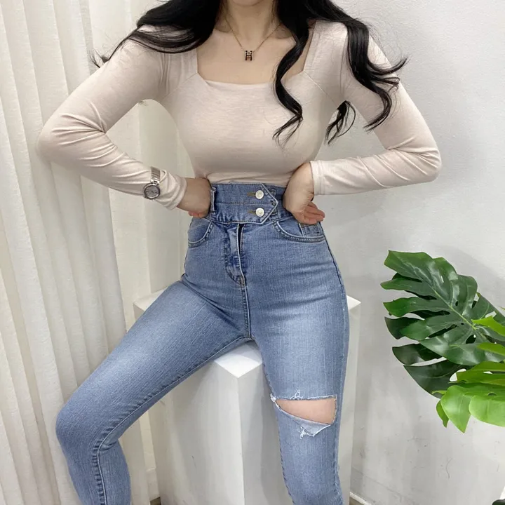 🚀당일발송🚀[묶음할인/기본템] 봄 가을 알프 셀리 스퀘어넥 긴팔 티셔츠 이너티 상세 이미지 18