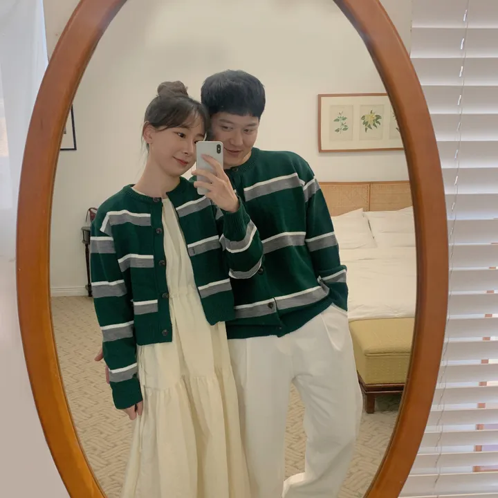 커플룩,시밀러룩베리 단가라 커플가디건 스트라이프 라운드가디건 시밀러룩 봄 꽃놀이 벚꽃 상세 이미지 26