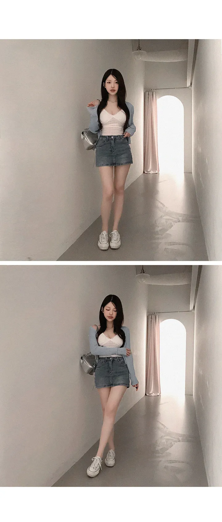 [단독진행🤍/완전착붙핏!!] 니버 하이웨스트 치마바지 바지안감 데님 미니 스커트 인생핏 초미니 봄데님 봄여름스커트 봄여름치마 봄옷 봄신상 상세 이미지 7