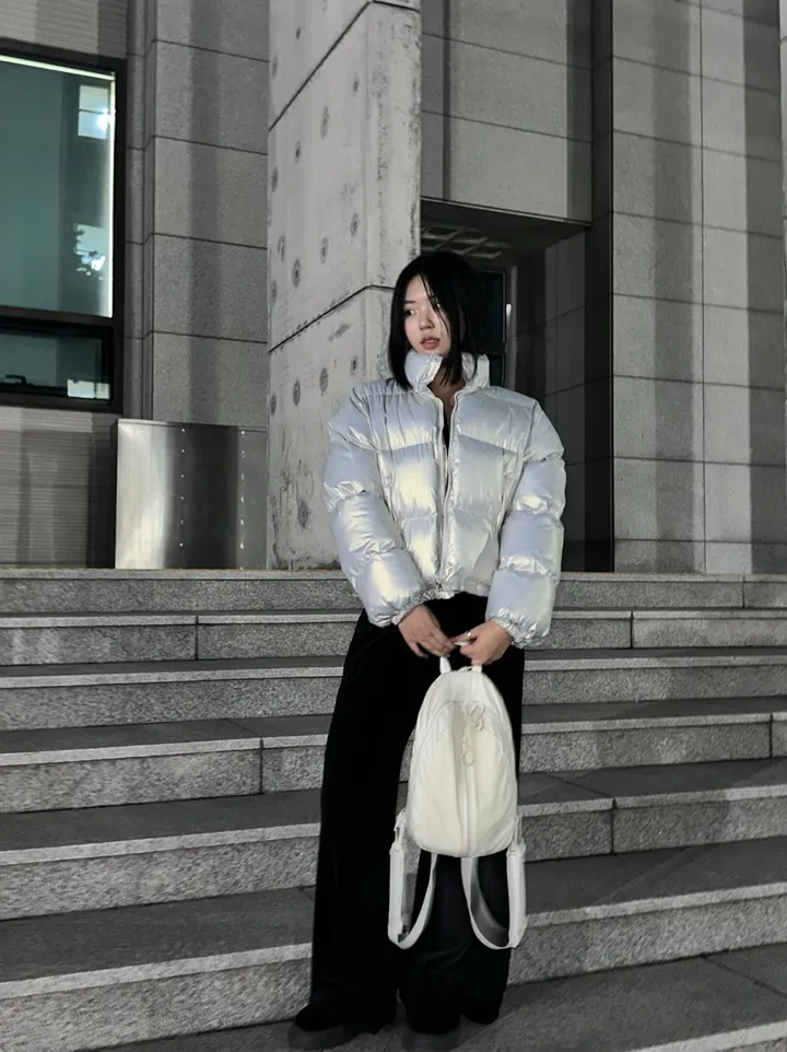 *400장돌파🔥빠른배송🚀/초특가 할인! *후기보장🖤/고퀄, 선 주문 폭주⚡️글로시 펄 숏 패딩🫧- 3colors 상세 이미지 10