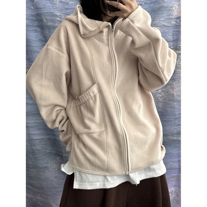 [UNISEX]히든 더 플리스 후리스 바라클라바 후드 포켓 스트링 포인트 집업(3color/3-5일 여유주문) 상세 이미지 20