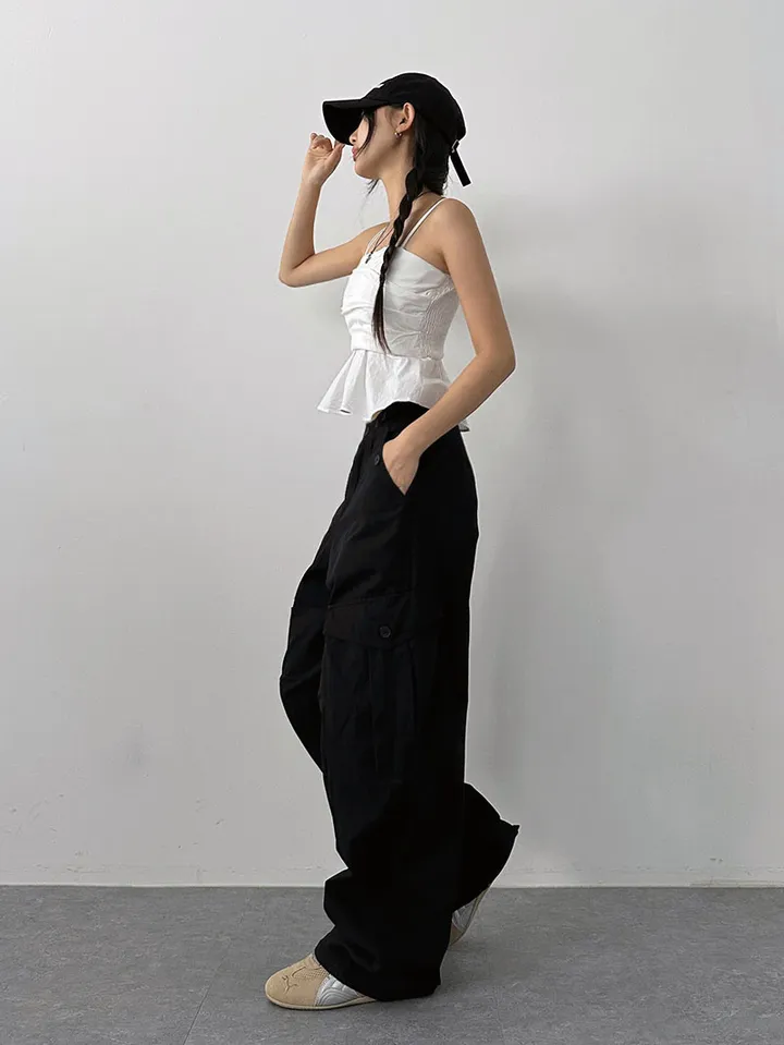 [극강퀄리티!비죠버튼 허리조절/치노 캥크링 포켓 핀턱 빅카고 와이드팬츠] 치노비죠카고와이드팬츠 상세 이미지 70