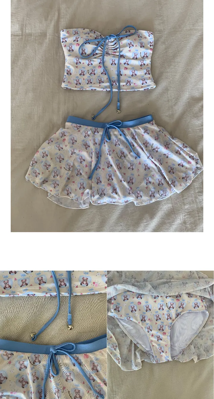 [당일출고/M-XL]홀터넥 커버업 치마 하이웨스트 비키니 베어 휴양지 수영복 상세 이미지 15